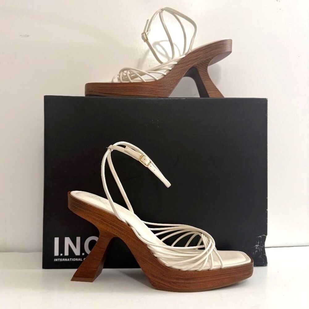 INC International Concepts Rashel Cream Strappy Heels, NWT! Size 10M